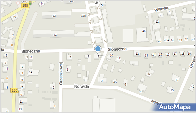 Drezdenko, Słoneczna, 9, mapa Drezdenko