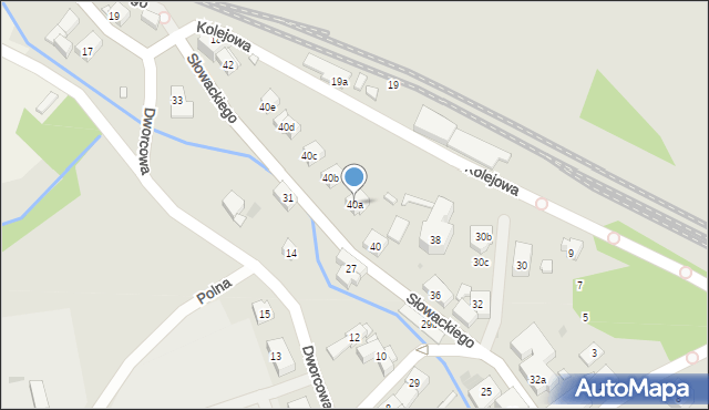 Duszniki-Zdrój, Słowackiego Juliusza, 40a, mapa Duszniki-Zdrój