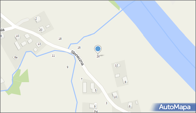 Dybawka, Słoneczna, 14, mapa Dybawka