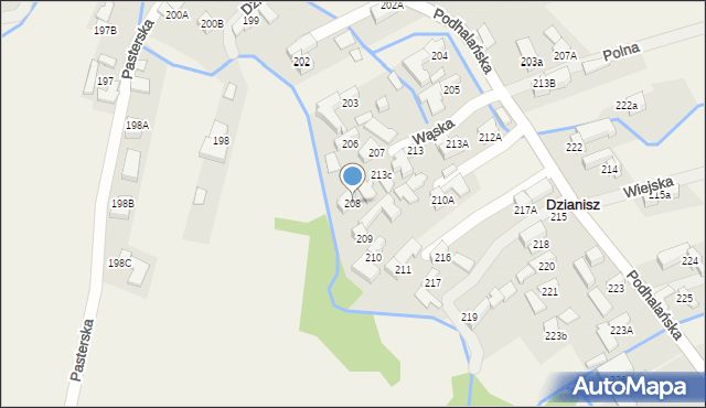 Dzianisz, Słoneczna, 5, mapa Dzianisz