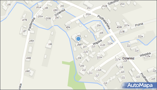 Dzianisz, Słoneczna, 6, mapa Dzianisz