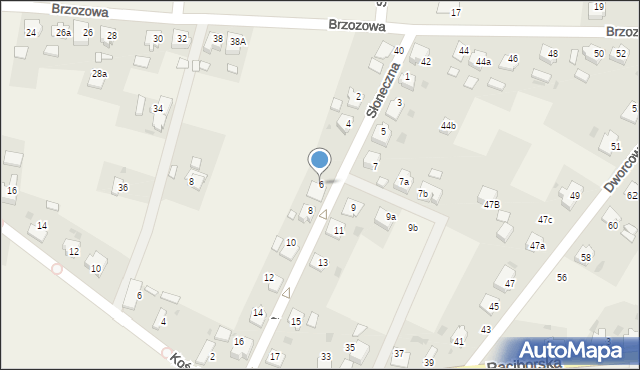 Dziergowice, Słoneczna, 6, mapa Dziergowice