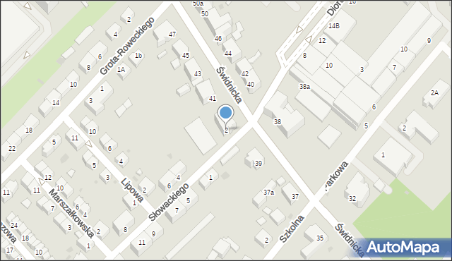 Dzierżoniów, Słowackiego Juliusza, 2, mapa Dzierżoniów