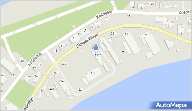 Dziwnów, Słowackiego Juliusza, 23, mapa Dziwnów