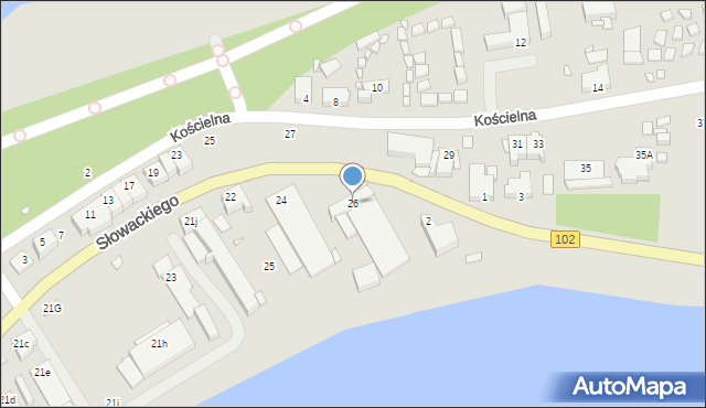 Dziwnów, Słowackiego Juliusza, 26, mapa Dziwnów