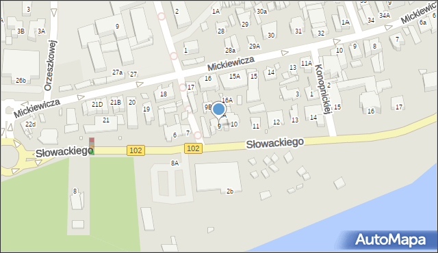 Dziwnów, Słowackiego Juliusza, 9, mapa Dziwnów