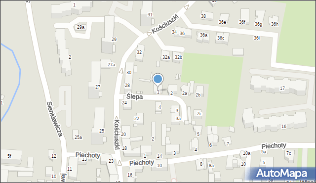 Elbląg, Ślepa, 1, mapa Elbląga