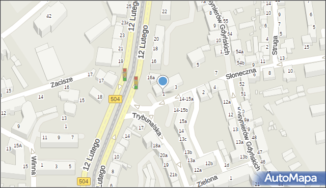 Elbląg, Słoneczna, 1, mapa Elbląga