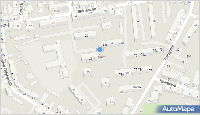 Elbląg, Słoneczna, 16A, mapa Elbląga