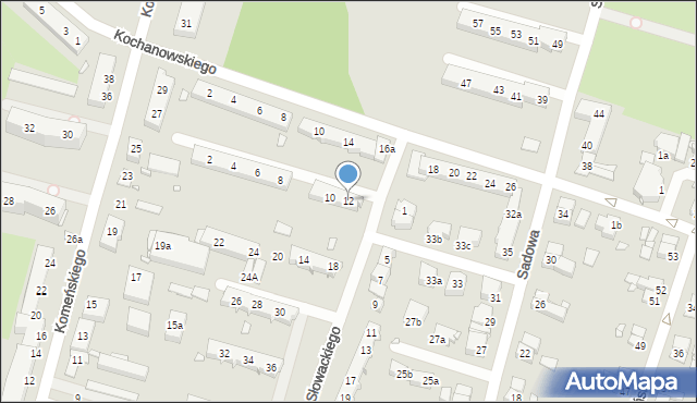 Elbląg, Słowackiego Juliusza, 12, mapa Elbląga
