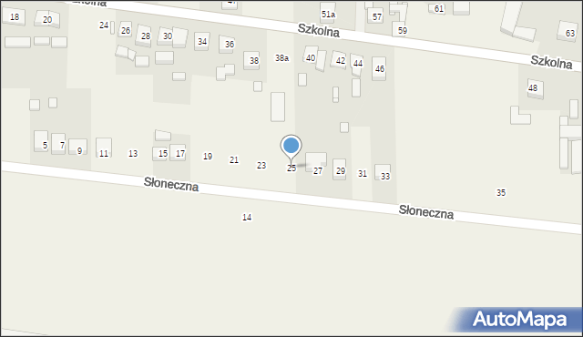 Fabianów, Słoneczna, 25, mapa Fabianów