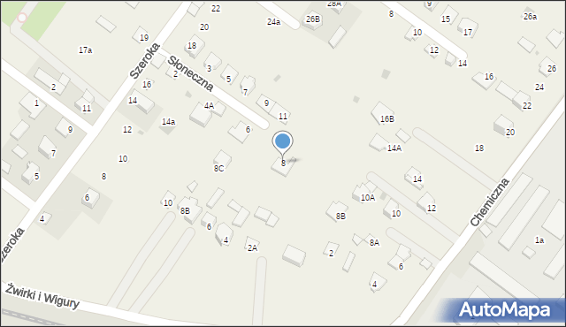 Franciszków, Słoneczna, 8, mapa Franciszków