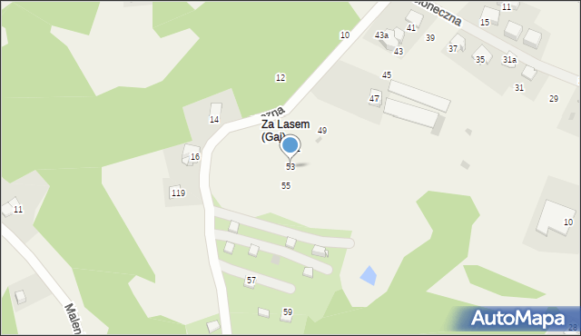 Gaj, Słoneczna, 53, mapa Gaj