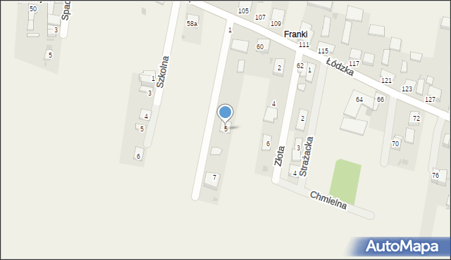 Gajkowice, Słoneczna, 5, mapa Gajkowice