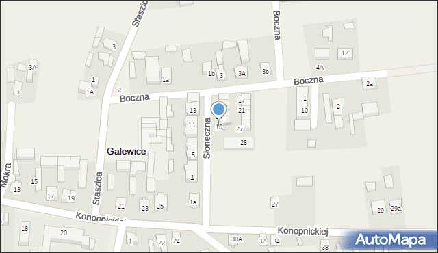 Galewice, Słoneczna, 10, mapa Galewice