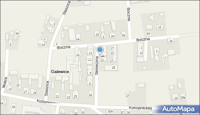 Galewice, Słoneczna, 12, mapa Galewice