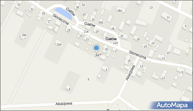 Gałów, Słoneczna, 19a, mapa Gałów