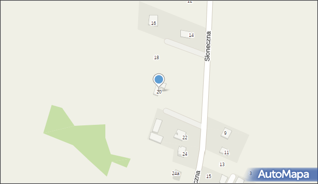 Garbów, Słoneczna, 20, mapa Garbów