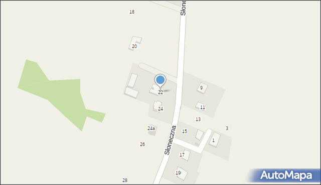 Garbów, Słoneczna, 22, mapa Garbów