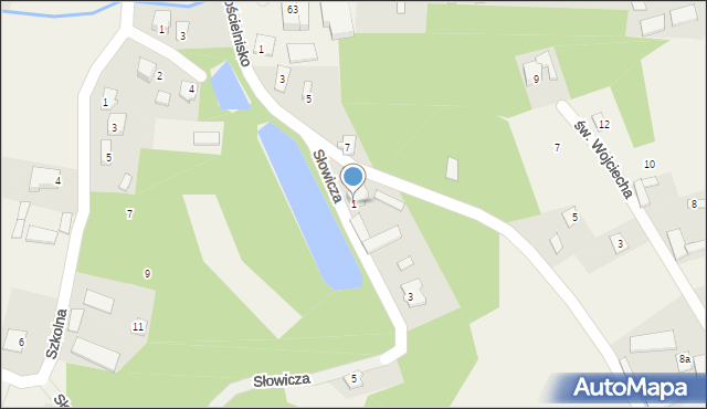 Garbów, Słowicza, 1, mapa Garbów