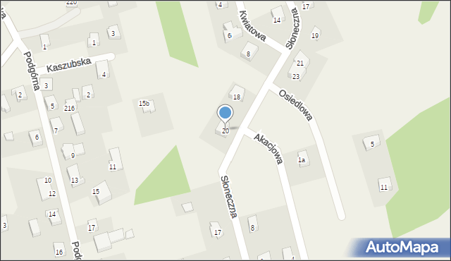 Garcz, Słoneczna, 20, mapa Garcz
