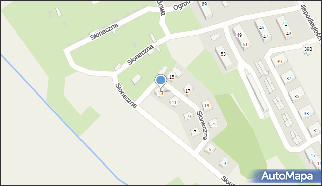 Gardno, Słoneczna, 13, mapa Gardno