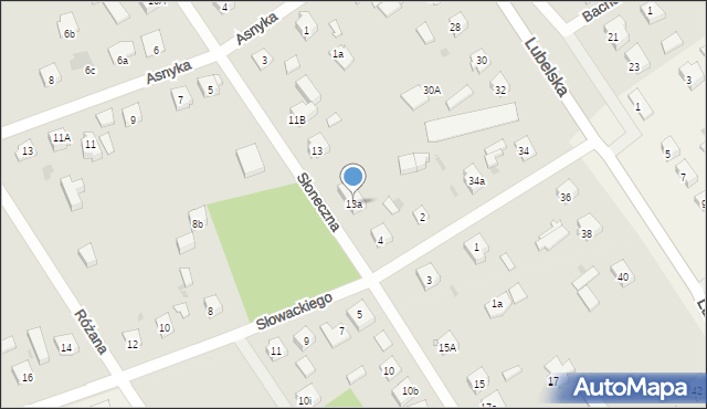 Garwolin, Słoneczna, 13a, mapa Garwolin