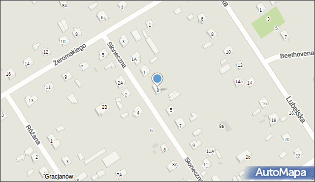 Garwolin, Słoneczna, 3, mapa Garwolin