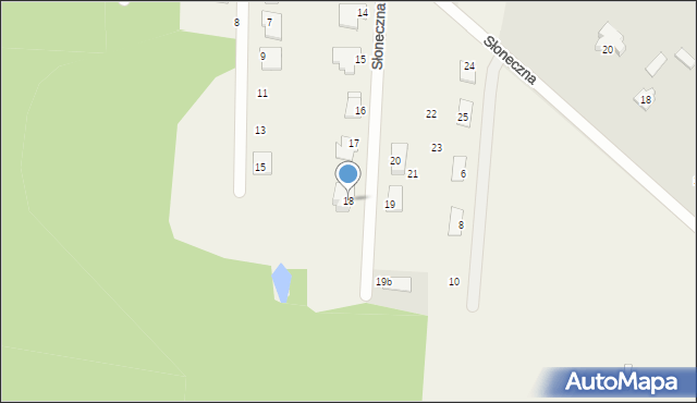 Gąski, Słoneczna, 18, mapa Gąski