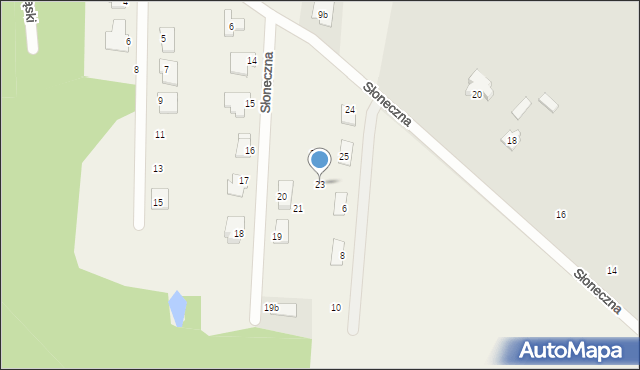Gąski, Słoneczna, 23, mapa Gąski