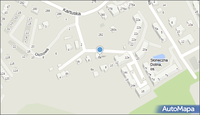 Gdańsk, Słoneczna Dolina, 6a, mapa Gdańska