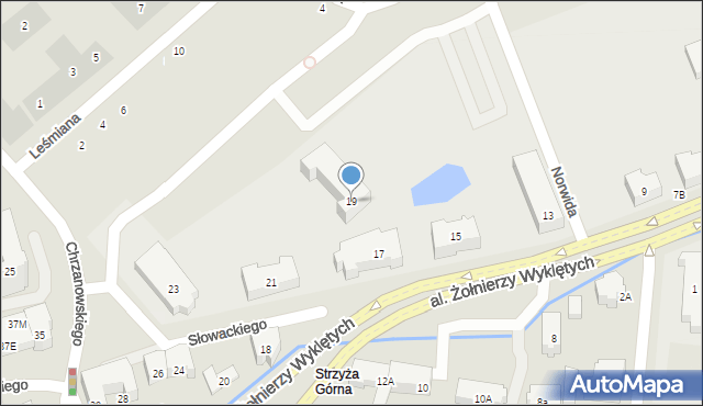 Gdańsk, Słowackiego Juliusza, 19, mapa Gdańska
