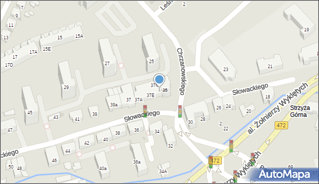 Gdańsk, Słowackiego Juliusza, 37J, mapa Gdańska