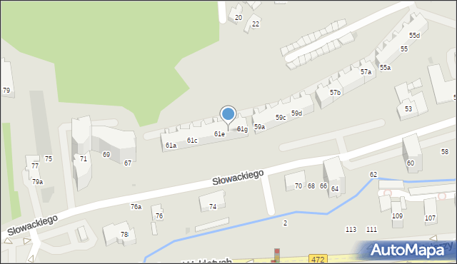 Gdańsk, Słowackiego Juliusza, 61f, mapa Gdańska