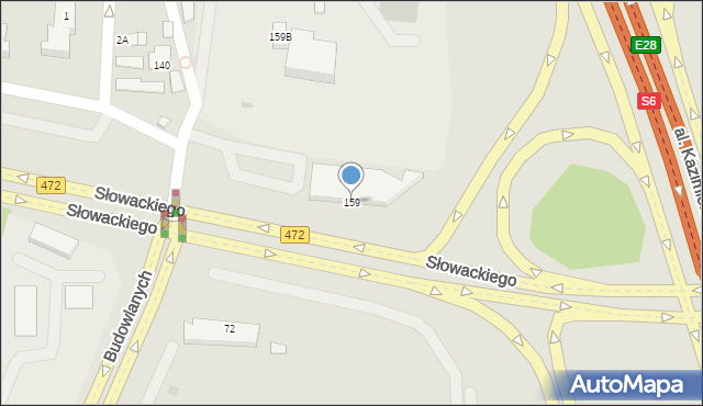 Gdańsk, Słowackiego Juliusza, 159, mapa Gdańska