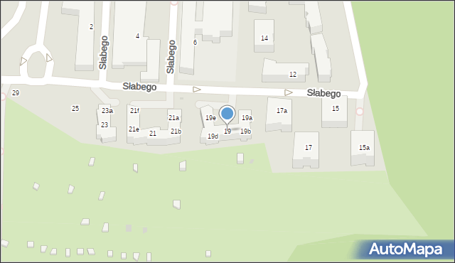 Gdańsk, Słabego Mieczysława, mjr., 19, mapa Gdańska