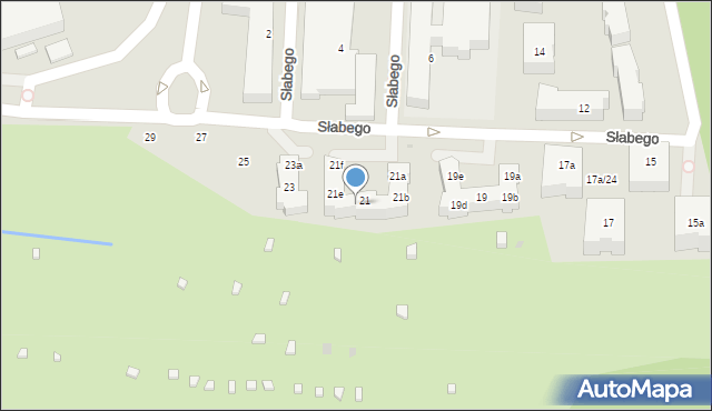 Gdańsk, Słabego Mieczysława, mjr., 21d, mapa Gdańska