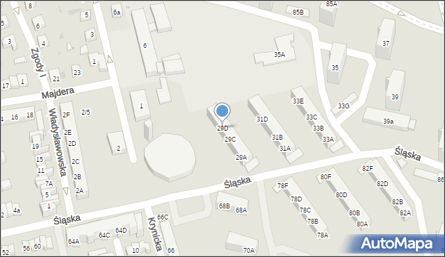 Gdańsk, Śląska, 29D, mapa Gdańska