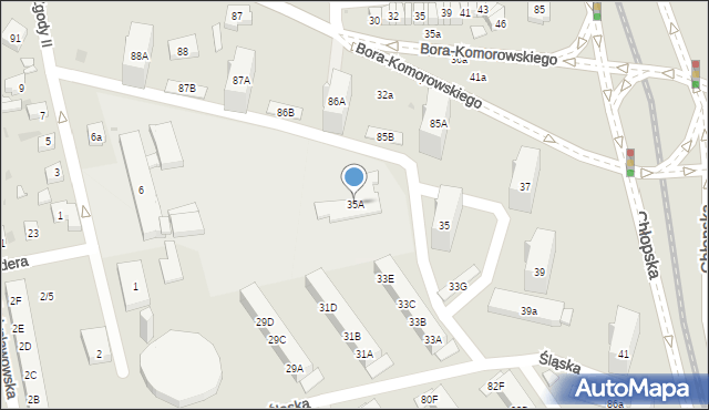 Gdańsk, Śląska, 35A, mapa Gdańska