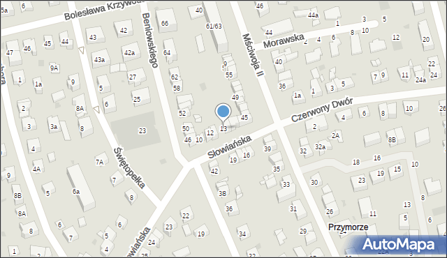 Gdańsk, Słowiańska, 13, mapa Gdańska