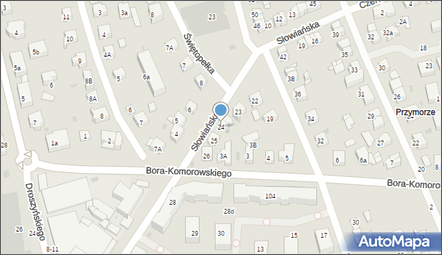 Gdańsk, Słowiańska, 24, mapa Gdańska