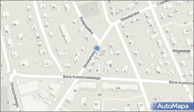 Gdańsk, Słowiańska, 24A, mapa Gdańska