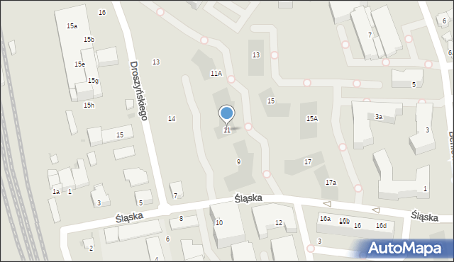 Gdańsk, Śląska, 11, mapa Gdańska