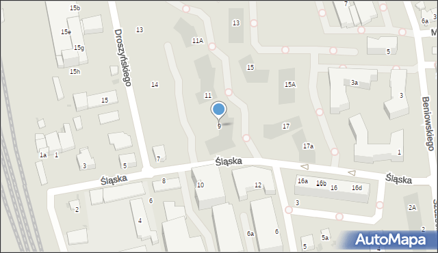 Gdańsk, Śląska, 9, mapa Gdańska