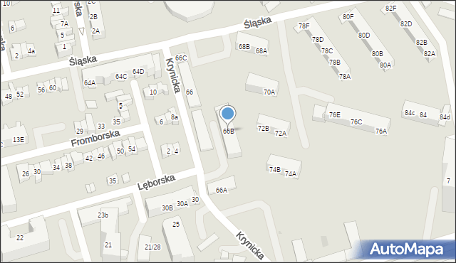 Gdańsk, Śląska, 66B, mapa Gdańska