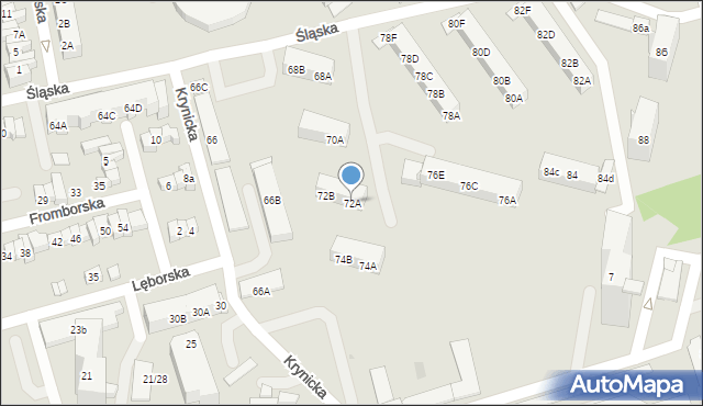 Gdańsk, Śląska, 72A, mapa Gdańska