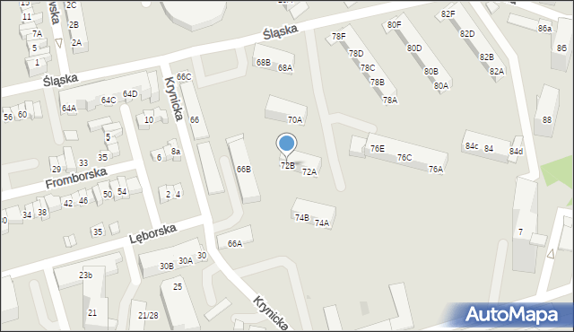 Gdańsk, Śląska, 72B, mapa Gdańska