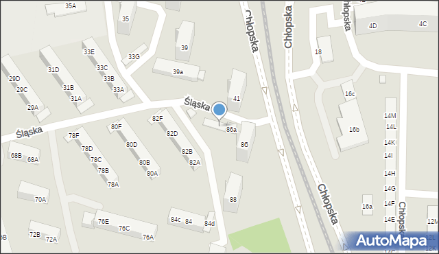 Gdańsk, Śląska, 86b, mapa Gdańska