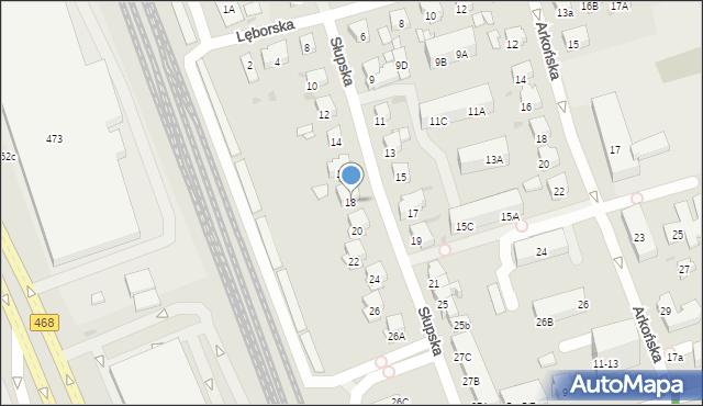 Gdańsk, Słupska, 18, mapa Gdańska