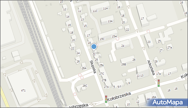 Gdańsk, Słupska, 21, mapa Gdańska